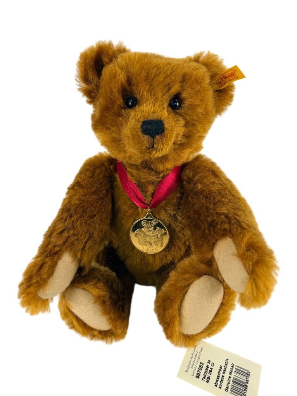 Steiff 2003 Bear of the Year Mohair Danbury Mint Medallion Ltd Ed Tag 667053 12"